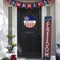 Patriotic Door Sign and Wreath for Memorial Day Independence Day 12-Inch